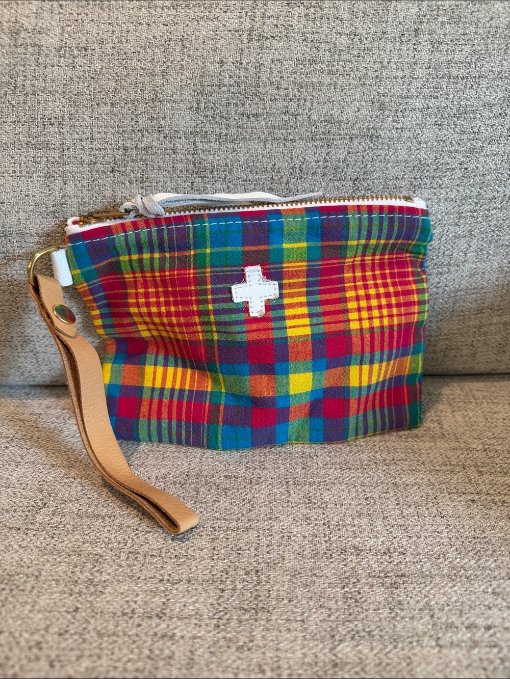 By Elle plaid Cross Wristlet Pouch